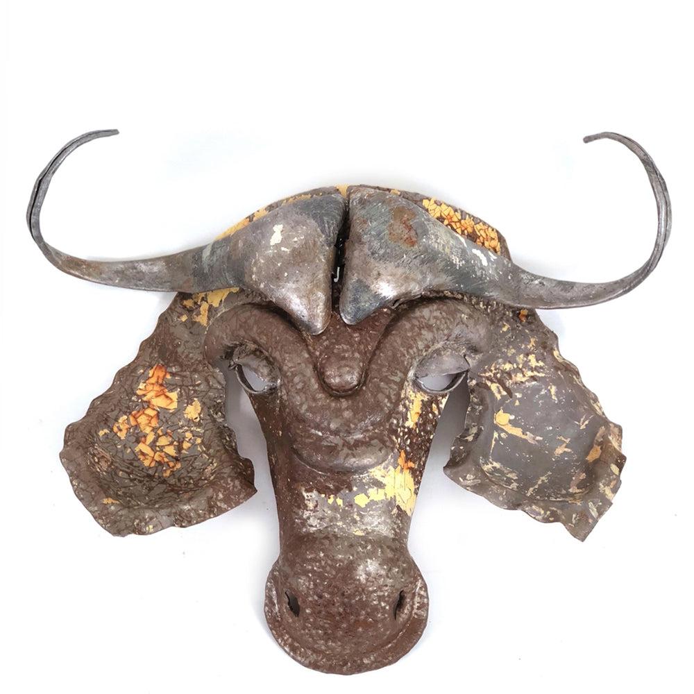 DecoratorsBest Buffalo Animal Mask - Recycled Metal Wall Art