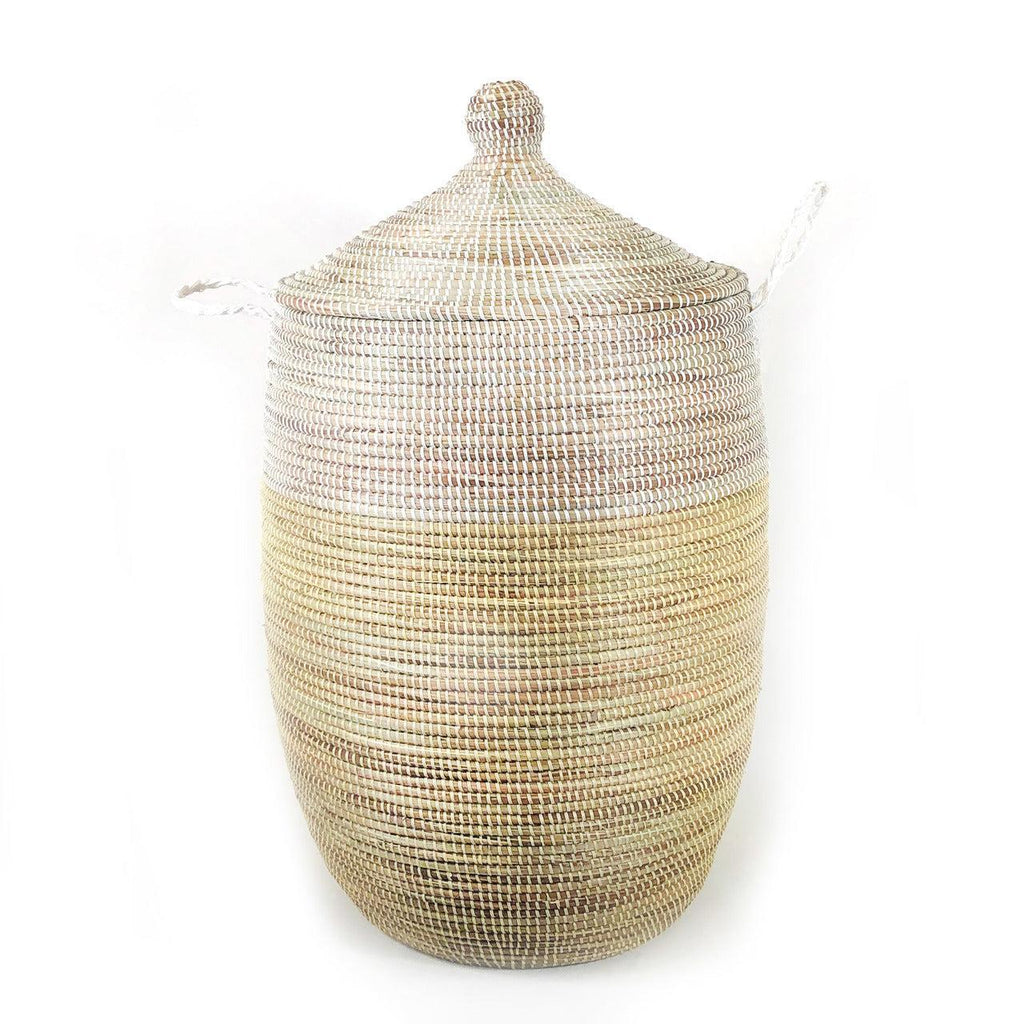 DecoratorsBest Large Two-Tone Basket - Natural + White