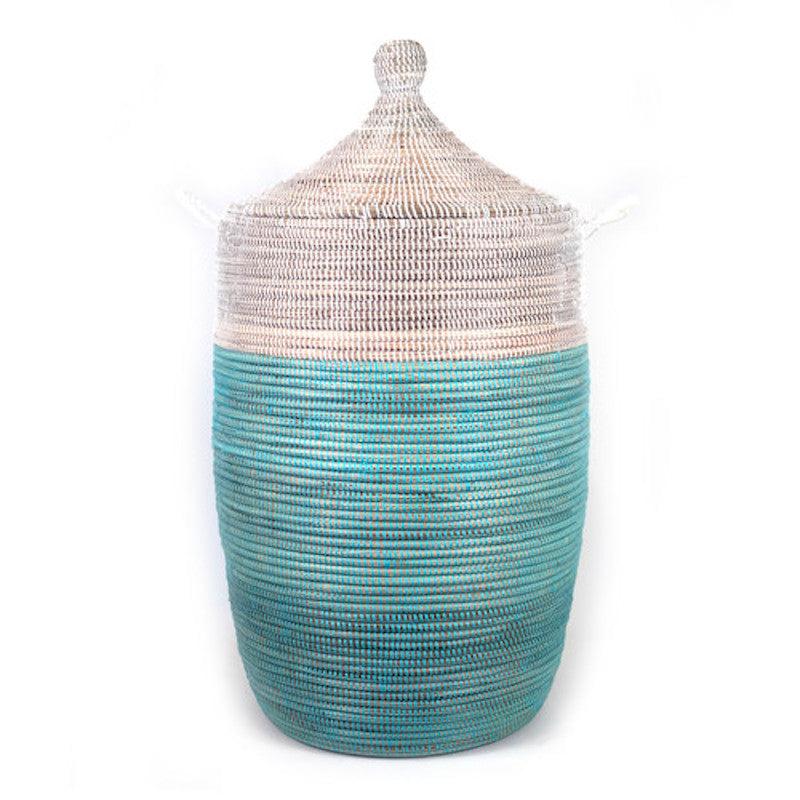 DecoratorsBest Large Two-Tone Basket - Turquoise + White