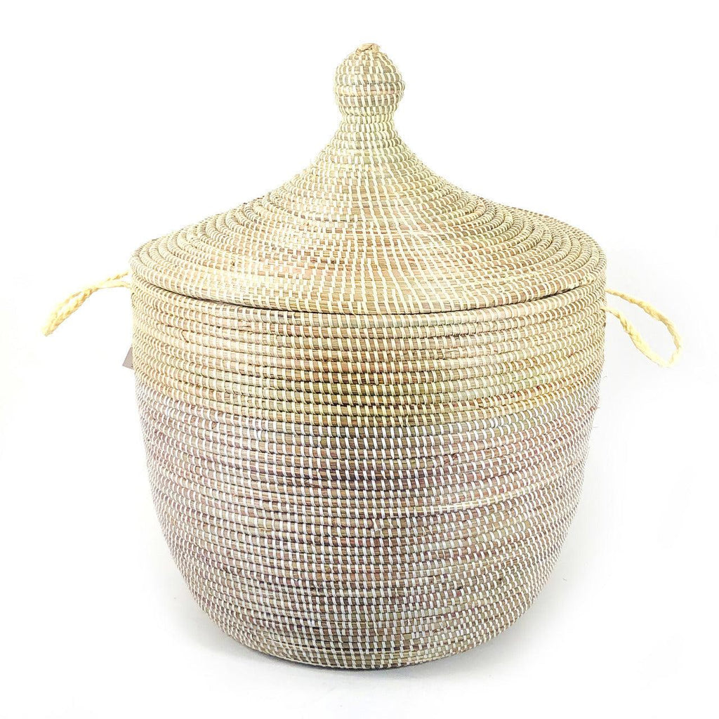 DecoratorsBest Low Storage Two-Tone Basket - Natural + White