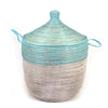 Decoratorsbest Low Storage Two-Tone Basket - Turquoise + White