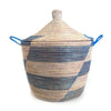 Decoratorsbest Low Storage Basket - Blue Stripe