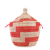 Decoratorsbest Low Storage Basket - Red Stripe