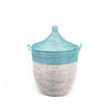 Decoratorsbest Medium Two-Tone Basket - Turquoise + White