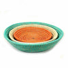 Decoratorsbest Tabletop Basket Bowl Set - Orange/ Turquoise/ White