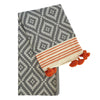 Decoratorsbest Merida Gray - Orange Turkish Towel / Blanket