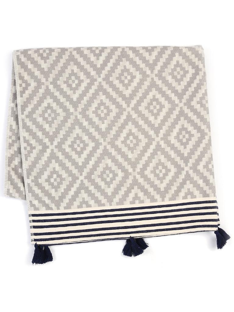 DecoratorsBest Merida Turkish Towel / Blanket - Gray & Black