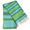 Decoratorsbest Samara Striped Sustainable Turkish Towel  Green