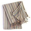 Decoratorsbest Casablanca Sustainable Striped Turkish Towel / Blanket Beige