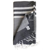 Decoratorsbest Martinica Hand-Loomed Sustainable Turkish Towel -Black