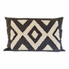 Decoratorsbest Without Insert Punch Needle Ndebele Lumbar Pillow - Pattern 2 - Natural On Charcoal