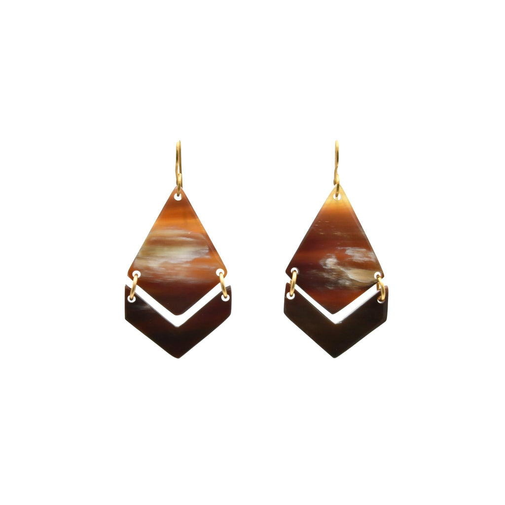 DecoratorsBest Deco Chevron Earrings - Brown