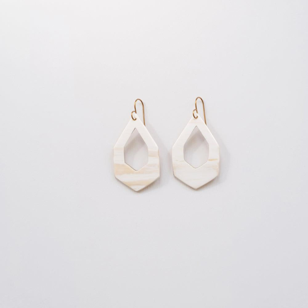 DecoratorsBest Hex Deco Drop Earrings - White