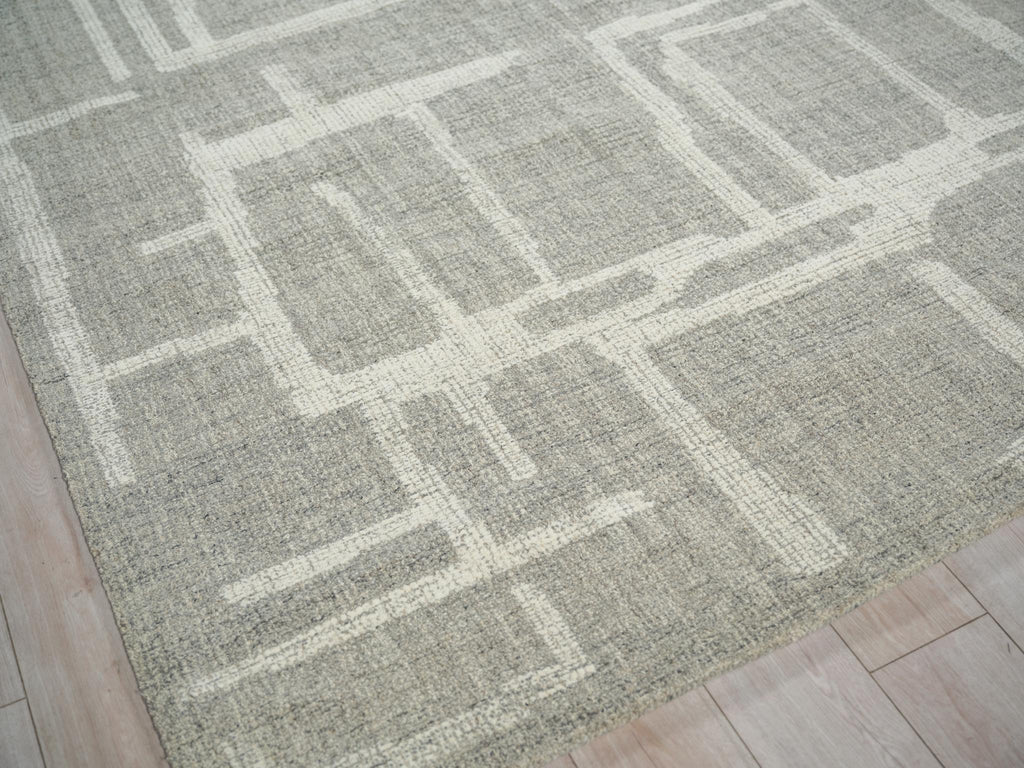 Exquisite Rugs Exquisite Rugs Breckenridge Handmade Hand Tufted New Zealand Wool 7205 Gray/Ivory 10' x 14' Area Rug