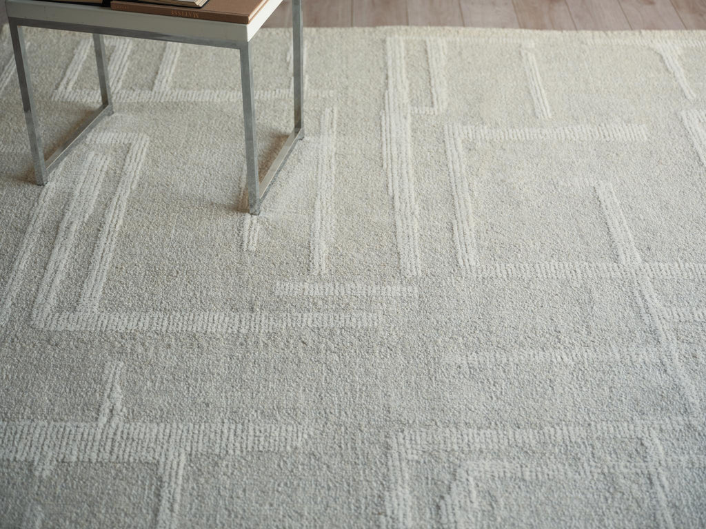 Exquisite Rugs Exquisite Rugs Breckenridge Handmade Hand Tufted New Zealand Wool 7206 Silver/Ivory 4' x 6' Area Rug