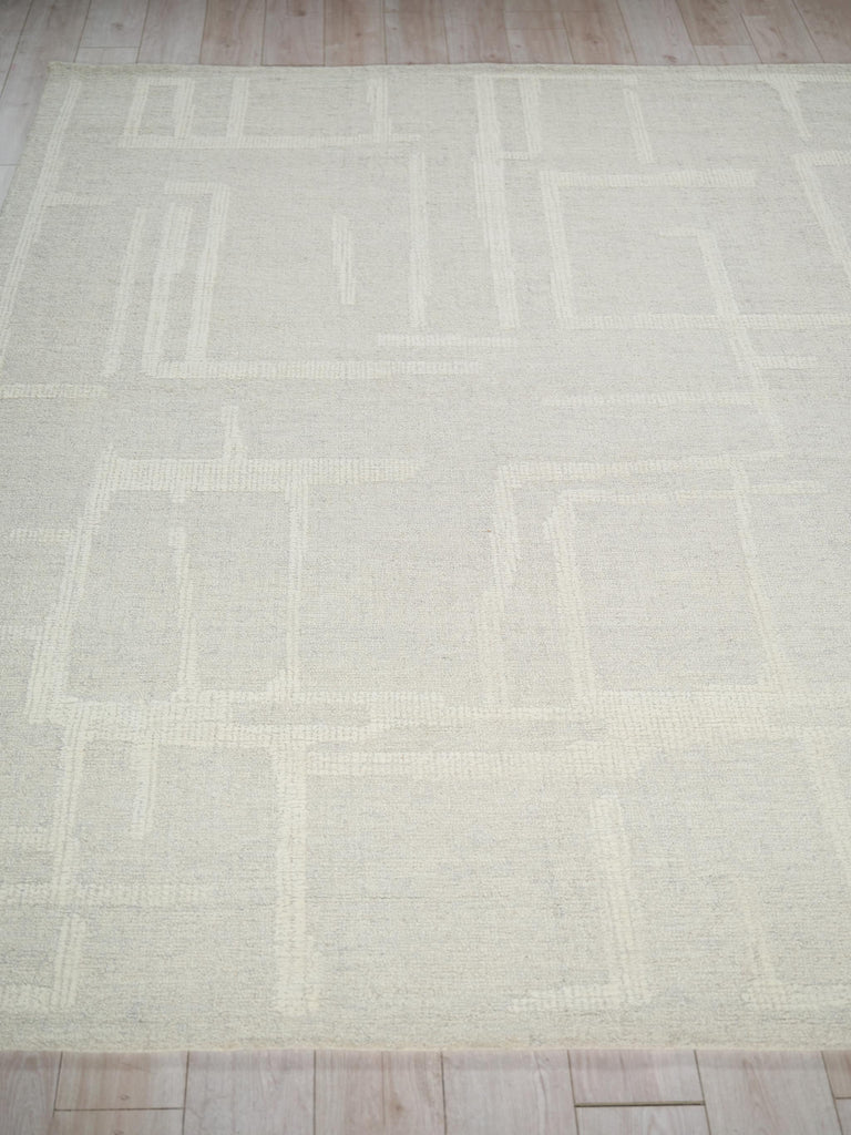 Exquisite Rugs Exquisite Rugs Breckenridge Handmade Hand Tufted New Zealand Wool 7206 Silver/Ivory 4' x 6' Area Rug