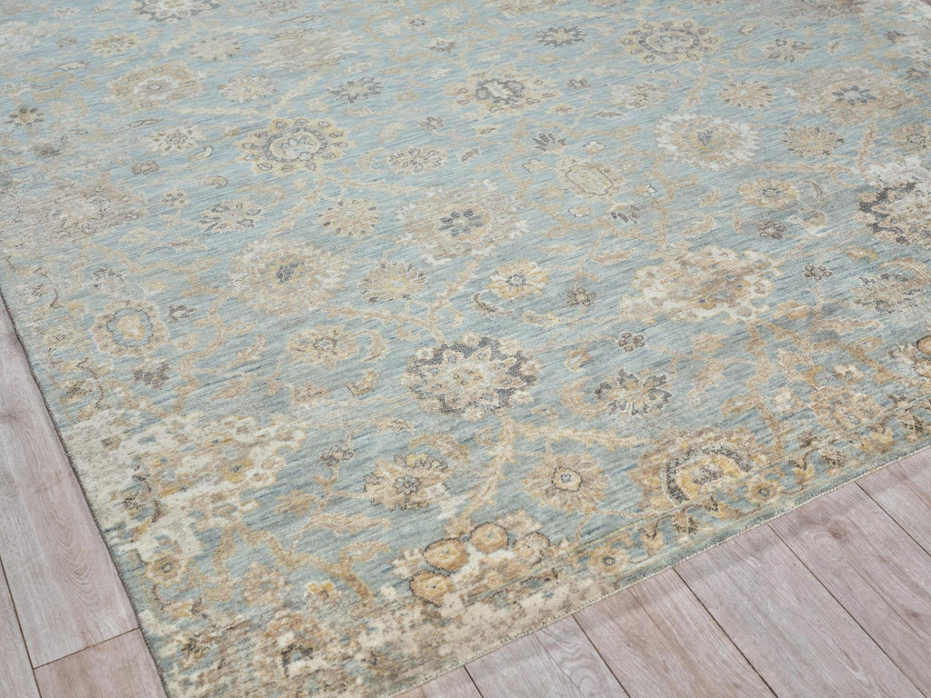 Exquisite Rugs Exquisite Rugs Artisan Handmade Wool/Nylon in 7228 Light Blue 4' x 6' Area Rug