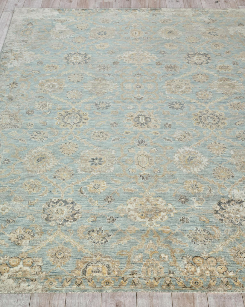 Exquisite Rugs Exquisite Rugs Artisan Handmade Wool/Nylon in 7228 Light Blue 4' x 6' Area Rug