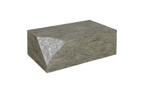 Phillips Collection Chiseled Gray Stone Silver Coffee Table