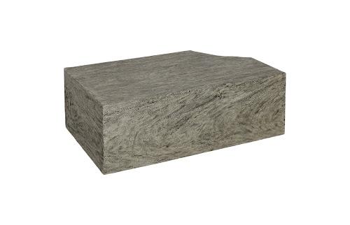 Phillips Collection Chiseled Gray Stone Silver Coffee Table