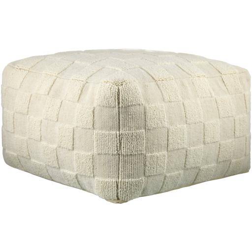 Surya Blanco BCPF-001 14"H x 24"W x 24"D Pouf