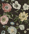 Roommates Vintage Poppy Black Peel And Stick Black Wallpaper