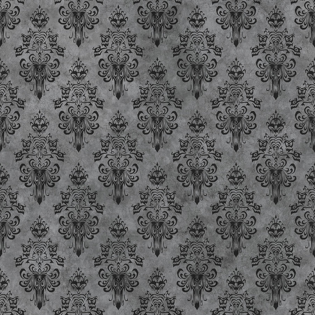 RoomMates Disney Haunted Mansion Grey Peel and Stick Grey Wallpaper