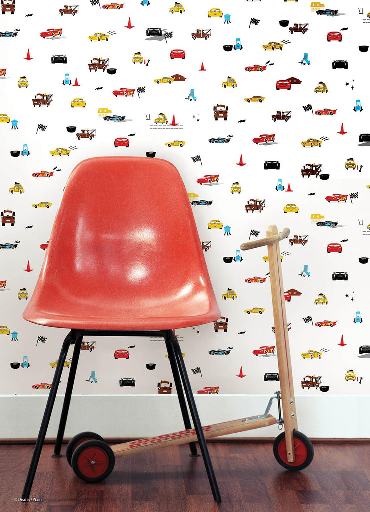 RoomMates Disney & Pixar Cars Racing Peel and Stick Red Wallpaper