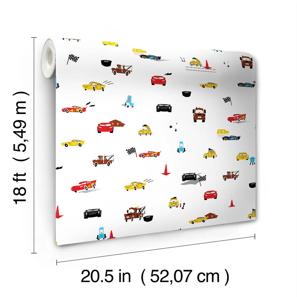 RoomMates Disney & Pixar Cars Racing Peel and Stick Red Wallpaper