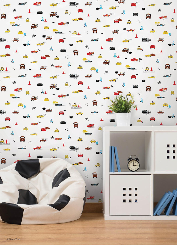 RoomMates Disney & Pixar Cars Racing Peel and Stick Red Wallpaper