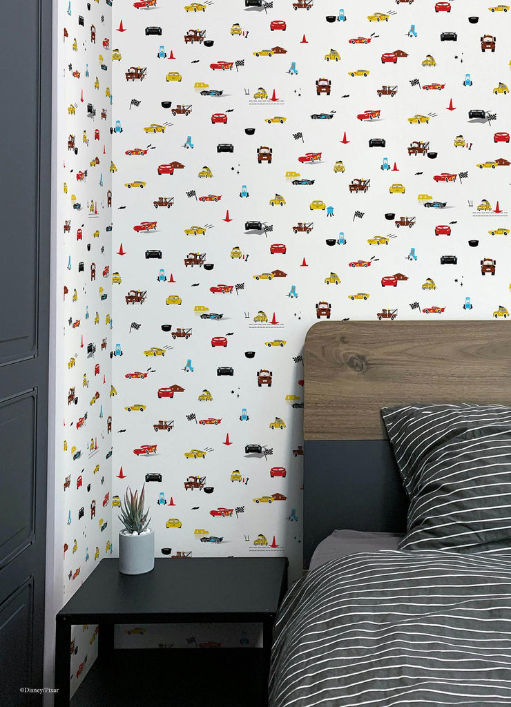 RoomMates Disney & Pixar Cars Racing Peel and Stick Red Wallpaper