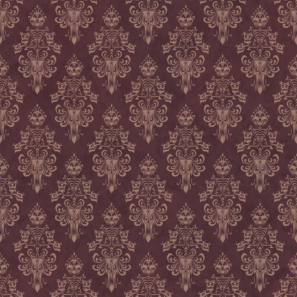 RoomMates Disney Haunted Mansion Maroon Peel and Stick Red Wallpaper