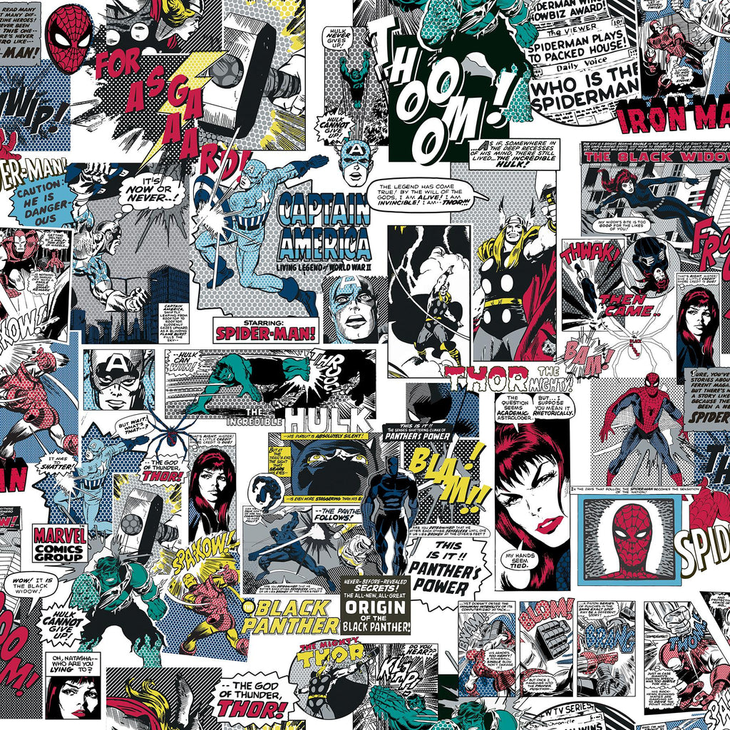 RoomMates Marvel Classic Comics Peel and Stick Red Wallpaper