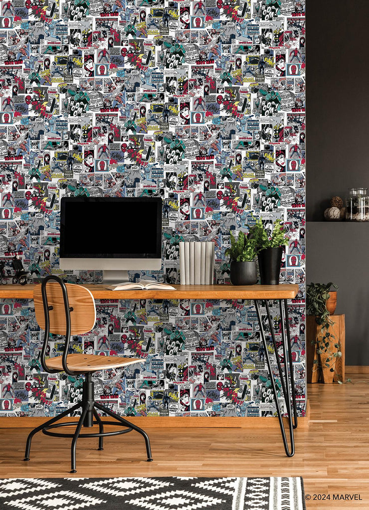 RoomMates Marvel Classic Comics Peel and Stick Red Wallpaper