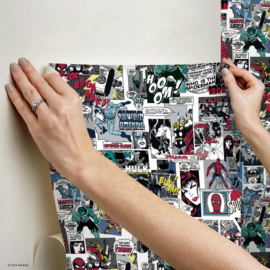 RoomMates Marvel Classic Comics Peel and Stick Red Wallpaper