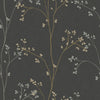 Roommates Blossom Stripe Black Peel And Stick Black Wallpaper