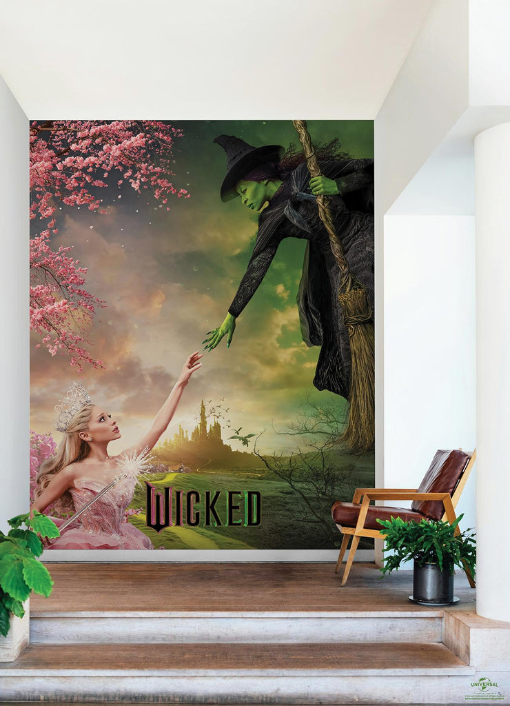 RoomMates Wicked Elphaba and Glinda Peel & Stick Wall Pink Mural