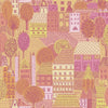 Roommates Charming Village Pink & Orange Peel And Stick Pink Wallpaper