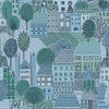 Roommates Charming Village Blue Peel And Stick Blue Wallpaper