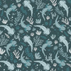 Roommates Axolotl Blue Underwater Garden Peel And Stick Blue Wallpaper