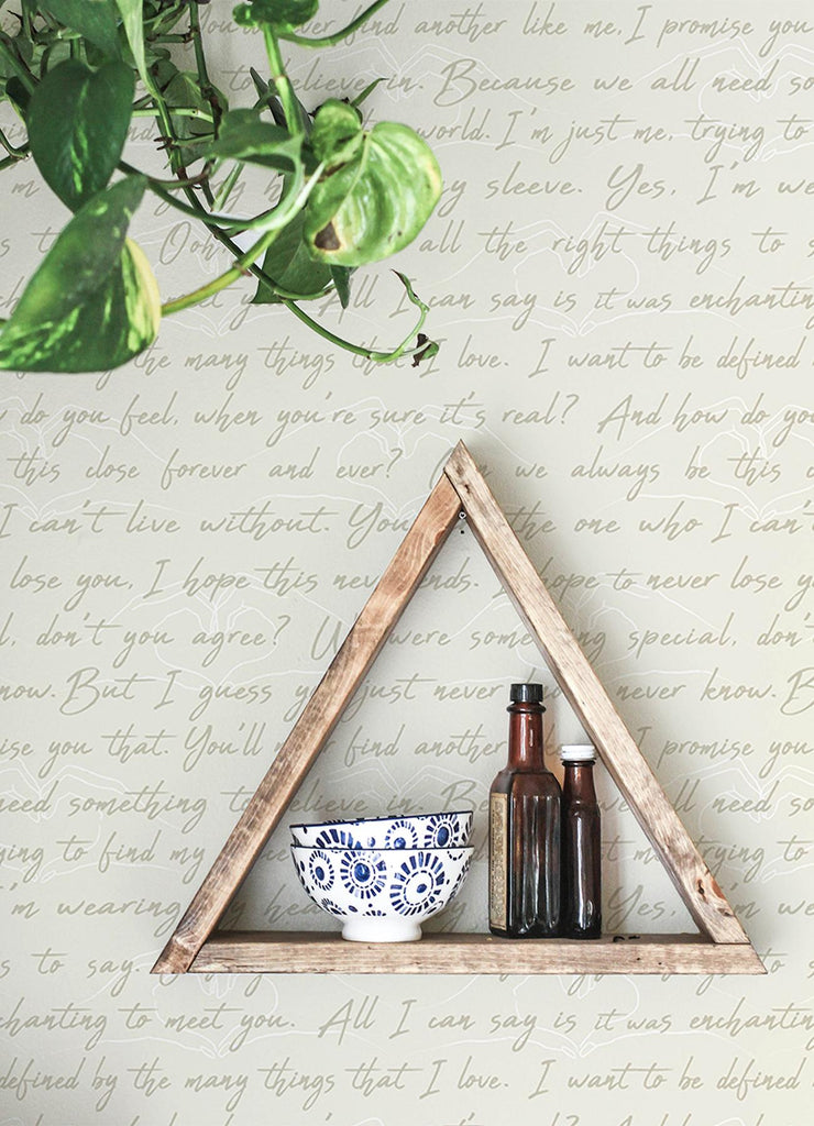 RoomMates Love Letters Parchment Peel and Stick Neutral Wallpaper