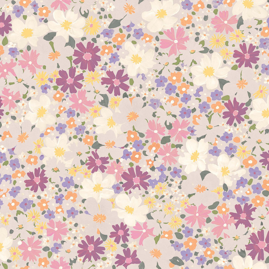 RoomMates Wildflower Impressions Magenta Peel and Stick Pink Wallpaper