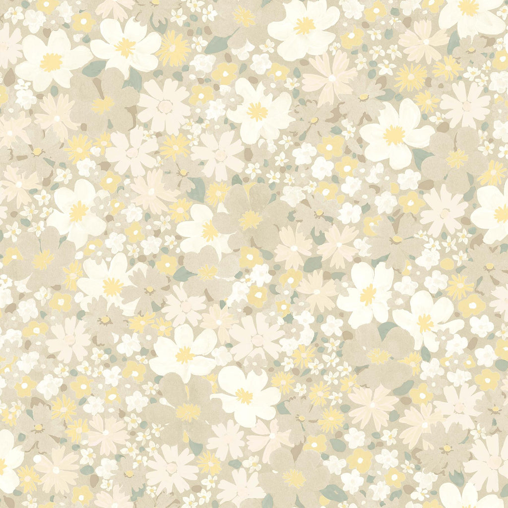 RoomMates Wildflower Impressions Yellow Peel and Stick Yellow Wallpaper