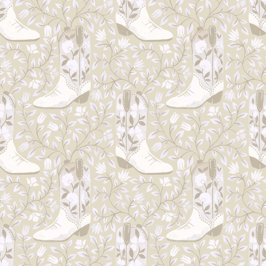 RoomMates Cowgirl Like Me Beige Peel and Stick Neutral Wallpaper