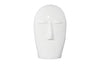 Phillips Collection Emerging Face Sculpture, Gel Coat White, Small Black Accent