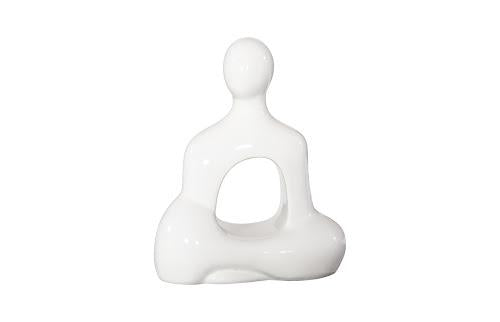 Phillips Collection Buddha Seated Sculpture, Gel Coat White White Accent