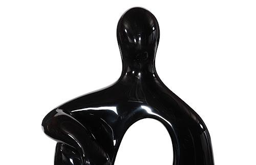 Phillips Collection Seated Sculpture, Gel Coat Black Black Accent