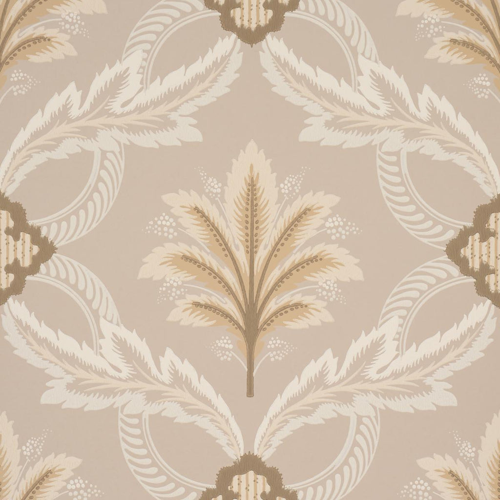 Schumacher Front Waltz Taupe Wallpaper