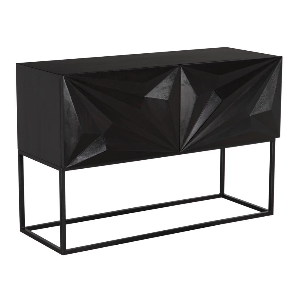 NOIR Small Zurich Console Ebony Walnut with Steel