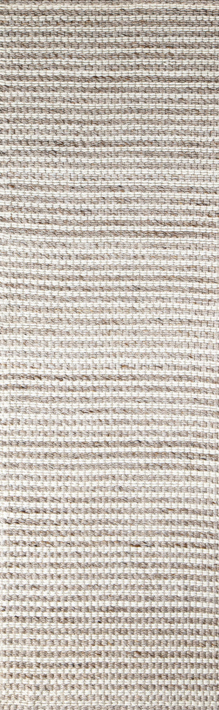 Bashian Anguilla Hand Woven Pet Yarn And Nz Wool Beige 2.5' x 8' Area Rug